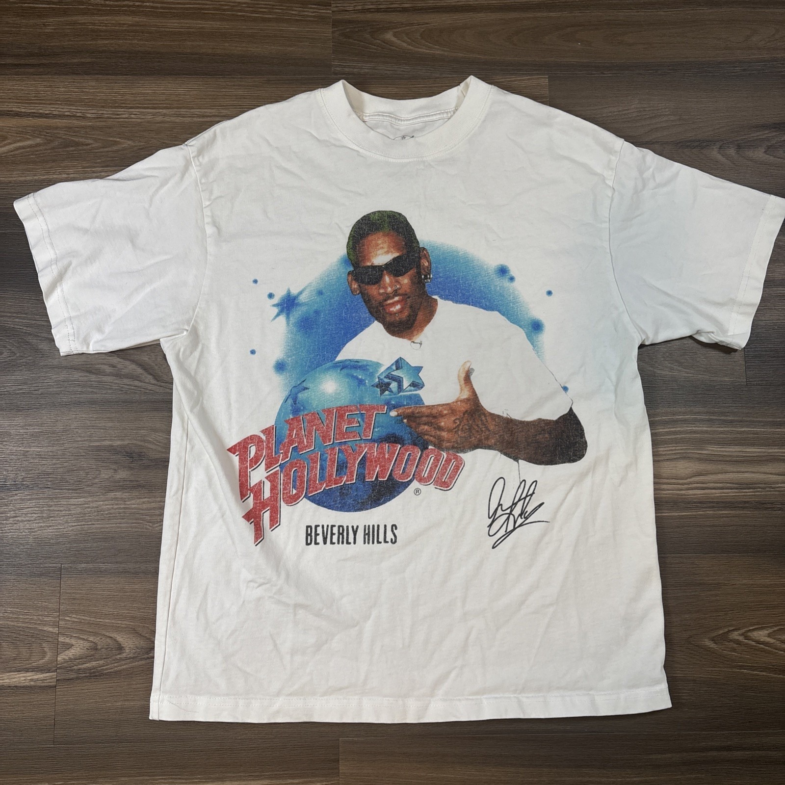 Planet Hollywood Beverly Hills Dennis Rodman Graphic T Shirt Size M